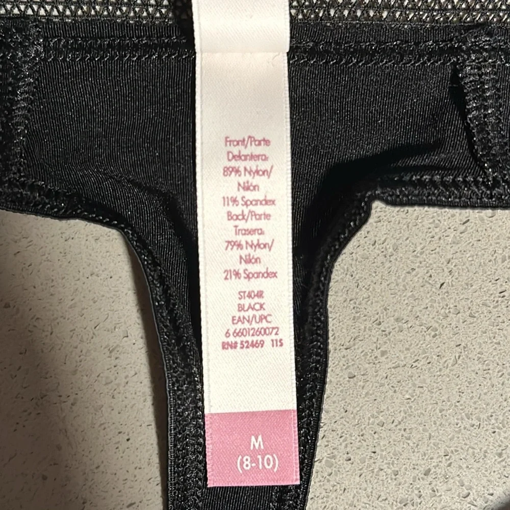 NWT Secret Treasures Leo Jacquard Thong Black Leopard Print size M Medium - Picture 4 of 5